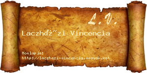 Laczházi Vincencia névjegykártya